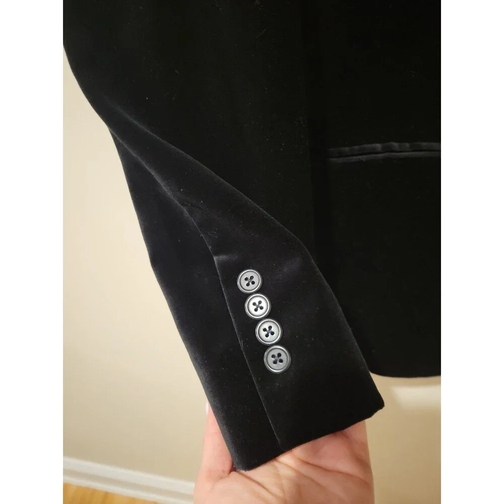 Polo Ralph Lauren Velvet Blazer Men’s 42L Black Cotton Sport Coat Formal Preppy